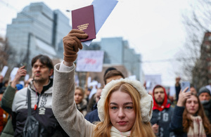 Student demonstrators in Belgrade deliver 1,000 letters of complaint to Serbia's chief prosecutor over the investigation of the Novi Sad train station disaster.Photo: Reuters/Zorana Jevtic