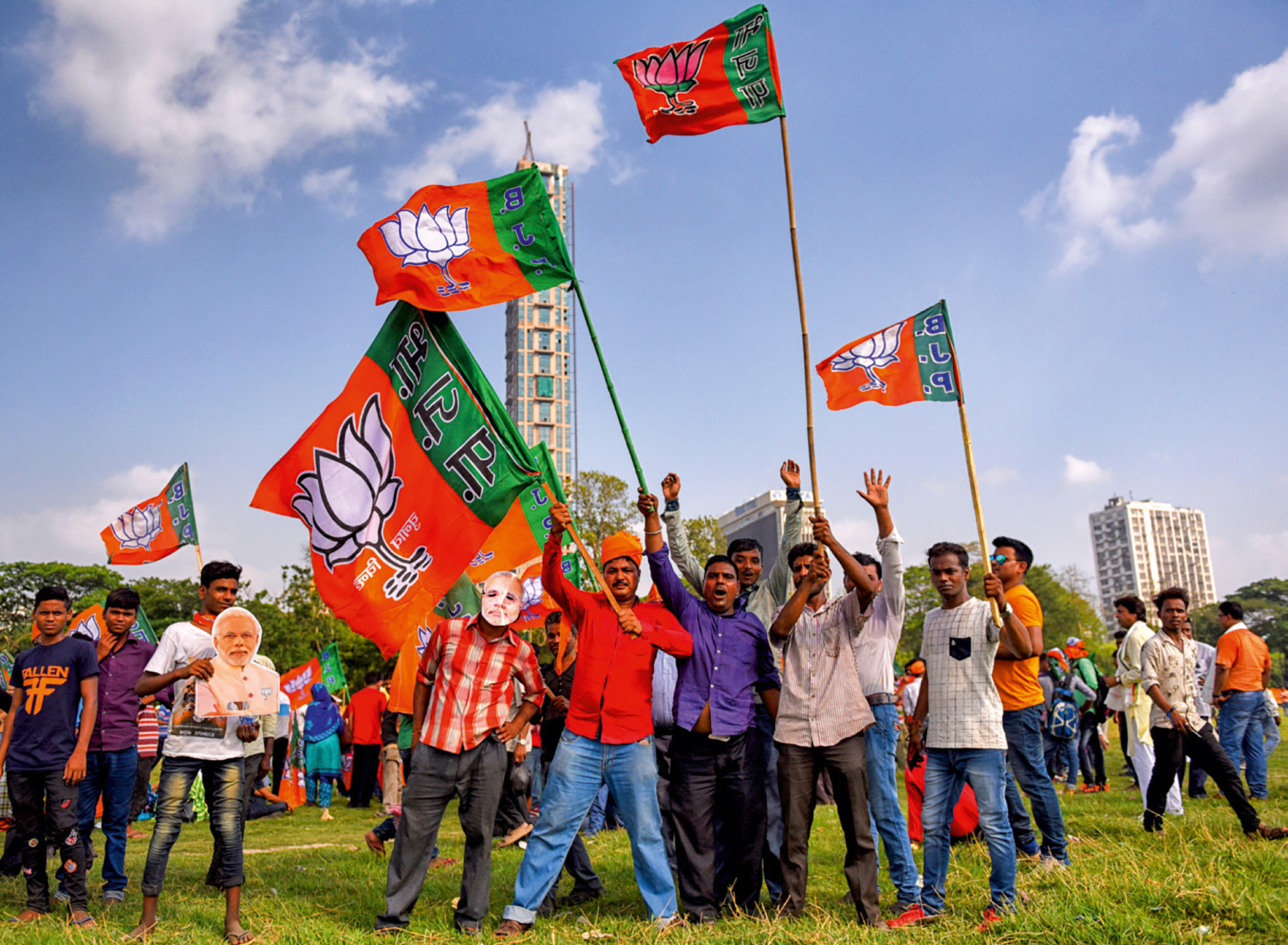 Supporters of the ruling BJP party flock to Kolkata to hear Prime Minister Narendra Modi speak in April 2019. During Modi's 10-year rule, 11 different states have enacted or updated anti-conversion laws in order to stop interreligious marriages. Supporters of the ruling BJP party flock to Kolkata to hear Prime Minister Narendra Modi speak in April 2019. During Modi's 10-year rule, 11 different states have enacted or updated anti-conversion laws in order to stop interreligious marriages.