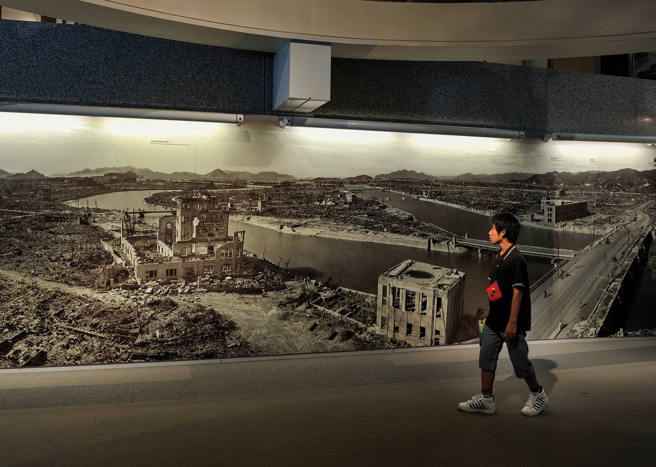 Display within the Peace Memorial Museum, on the site where the US dropped an atomic bomb on Hiroshima, Japan on 6 August 1945.