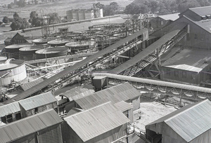 A view over the buildings and works of a uranium mine in South Africa, 1952. Uranium would have been a valuable part of the country’s nuclear weapons programme.Photo: Allan Cash Picture Library