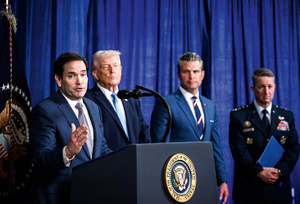 President Donald Trump at a press conference at Mar-a-Lago in Palm Beach, Florida on 3 January 2026, following US military actions in Venezuela and the kidnap of Venezuelan leader Nicolás Maduro.Photo: Molly Riley/American Photo Archive
