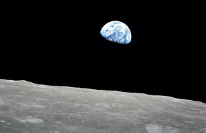 ‘Earthrise’, taken on 24 December 1968 by Apollo 8 astronaut William Anders as their spacecraft orbitted the moon. Parts of the African continent are visible at the bottom edge of Earth.Photo: William Anders/NASA