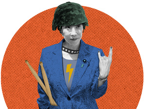 Rock’n’roll or lock and load? Takaichi wants to rearm Japan.Illustration: Mari Fouz